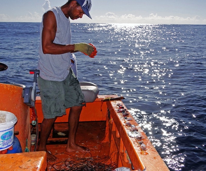 Preparing to fish for queen snapper. Dominica, photo by GGerman